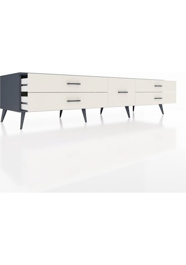 Kronos Tv Ünitesi 5 Çekmeceli 220x59x51 Antrasit-çam/aytaşı Atlas Çam/aytası - Antrasıt
