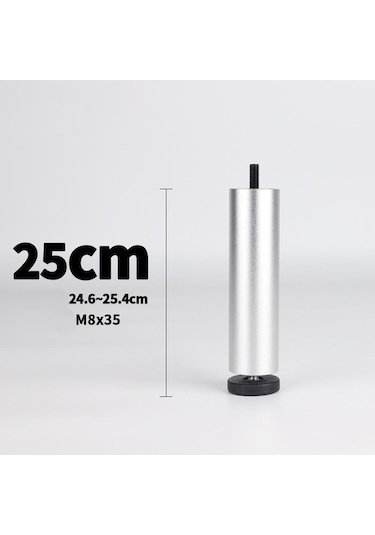 Suntek Magideal 4 Adet Alüminyum Alaşımlı Mobilya Gümüş-25cm