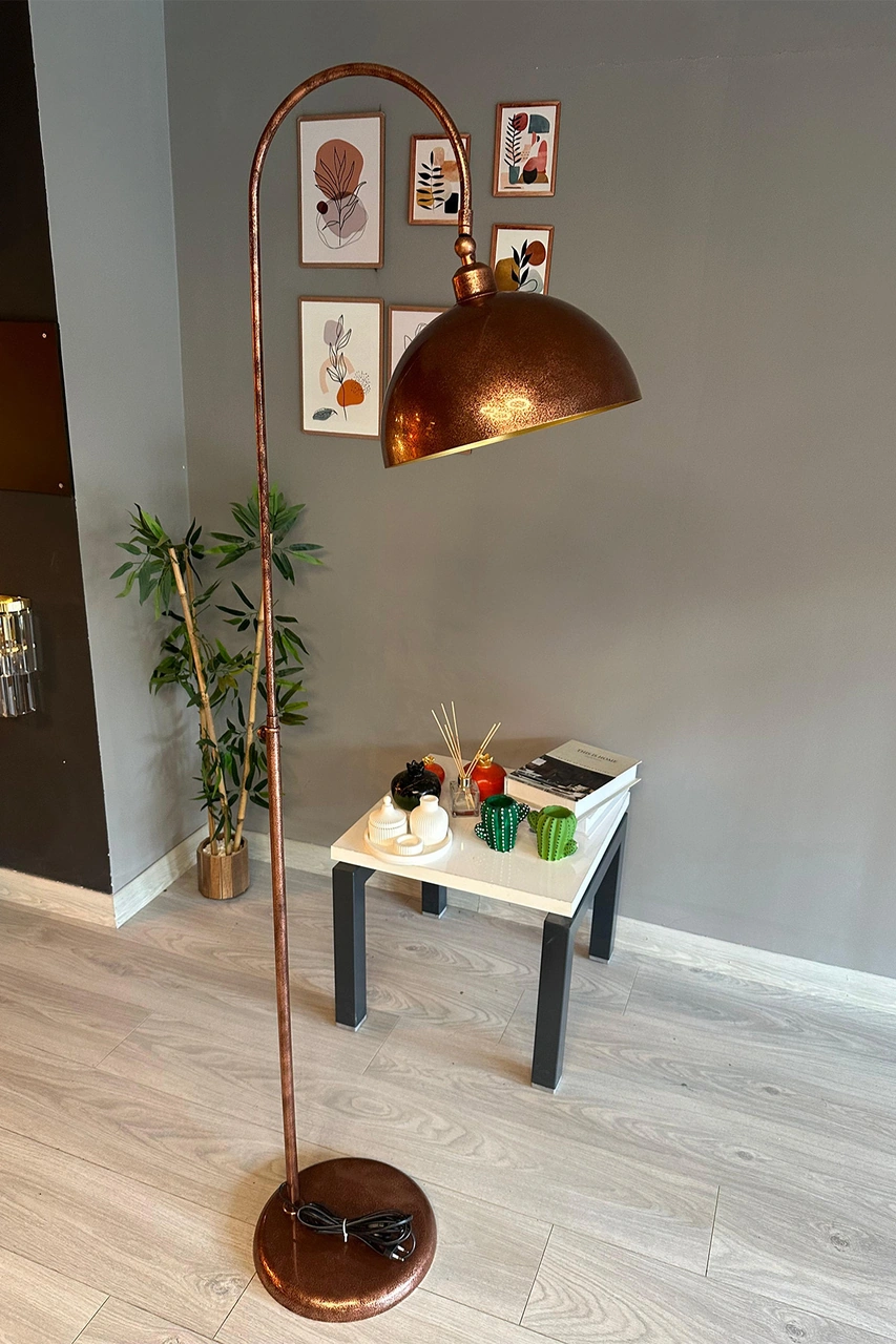 Patina Lambader Hareketli Başlık Modern Dekoratif Metal Oturma Odası Çalışma Odası Lambası Bakır