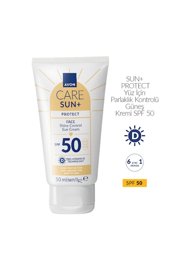Avon Sun+ Protect Yüz İçin Parlaklık Kontrolü Güneş Kremi SPF50 50 ML