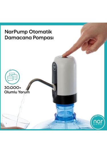 Narpump Şarjlı Otomtk Damacana Su Pomp.Beyaz