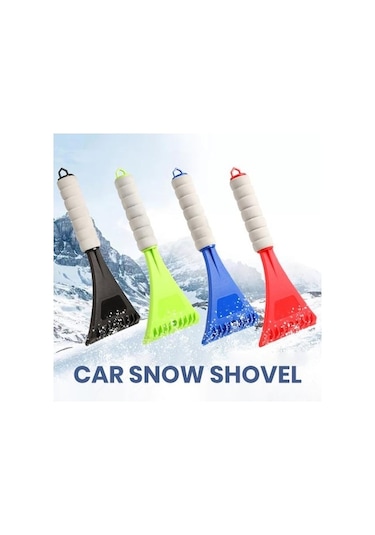 Novahub Mavi Araba Buz Kazıyıcı Kaymaz Eva Kavrama Kolu Asılabilir Çok Fonksiyonlu Mini Ağır Hizmet Tipi Otomatik Ön Cam Buz Çözme Mavi