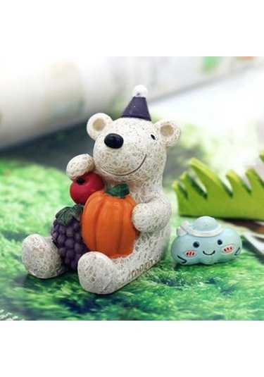 Lijinxu Reçine Zanaat Küçük Hayvan F-bear-mavi-şapka