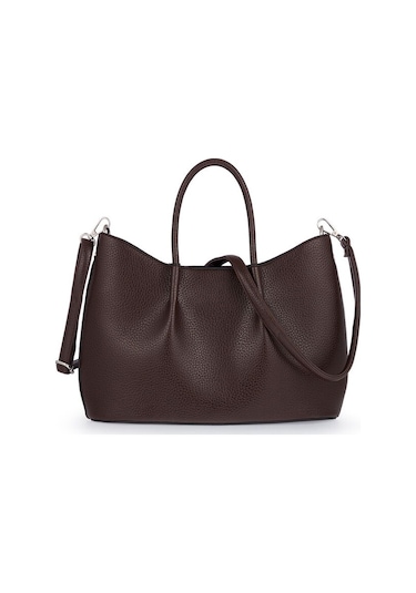 Bilik Deri Logo Detaylı Kahve Kadın El Çantası Riv 147-r Kahverengi