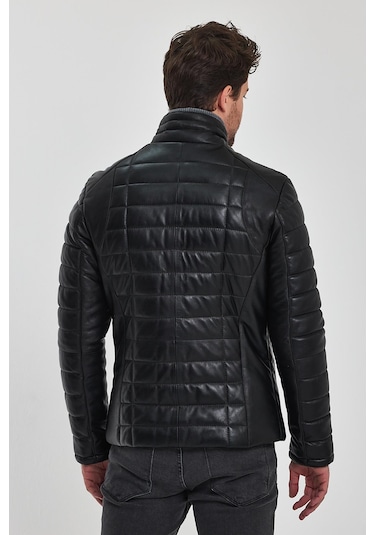 Dennis Siyah Deri Mont 001