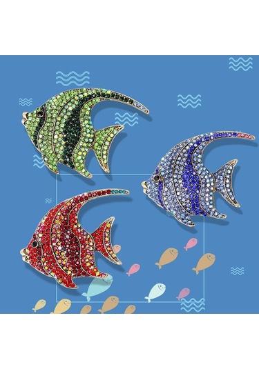 Kadınlar İçin Zarif Tropikal Balık Broş Büyük Sevimli Hayvan Broş Parti Ceket Takı Moda Aksesuarları