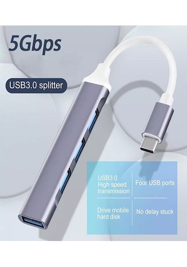 Batcell 4 Port Type-C USB Çoğaltıcı USB Hub OTG USB Çoklayıcı Type c 3.0