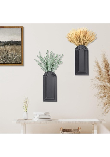 Paket Ahşap Duvar Vazo Seti Modern Çiftlik Evi Ve Boho Duvar Dekoru