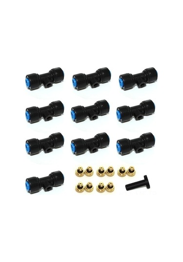 21 Parça Bakır Buhar Nozzle Seti, T Tipi Bağlantıklı Soğutma Sistemi, Bahçe Sulama Ve Isı Azaltma Aleti