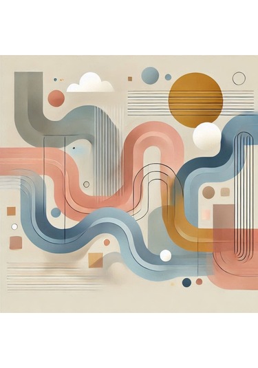 İskandinav Soyut Tablo Set Çerçevesiz 50x50cm Pvc Tablo 4'lü Set 010 Her Bir Tablo 50x50cm Büyüklüğündedir.