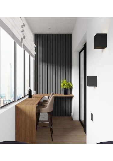 Winflex Eko Keçeli Akustik Ahşap Paneli Antrasit 50x240cm .