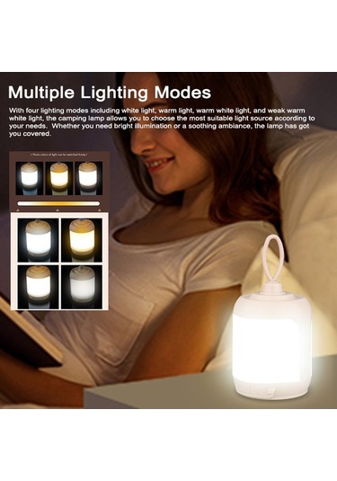 Pazly Led Kamp Işığı, Taşınabilir Su Geçirmez Çadır Ve Gece Lambası, Bej Bej