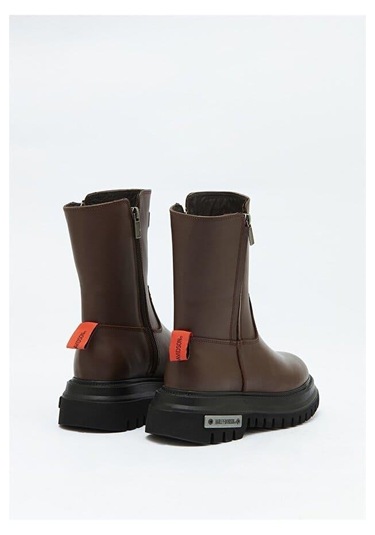 Harley Davidson Rıver Kahverengi Deri Kadın Bot Postal Ayakkabı Kahverengi