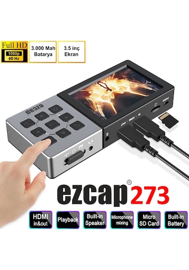 Ezcap273 Bilgisayarsız 3.5 İnç Ekran Oyun Kaydedici Hdmı Capture