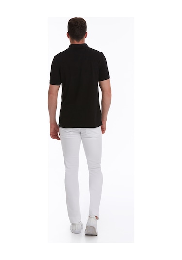 Hatemoğlu 530814660 Regular Fit Pamuk Polo Yaka Erkek Tişört Siyah