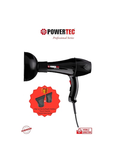 Powertec TR-901 + Vigo Başlık Profesyonel Saç Kurutma Makinesi & Fön Makinesi
