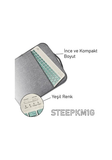 Steep Solid Magic Yeşil Şarjlı Bluetooth Klavye Mouse Set Optik