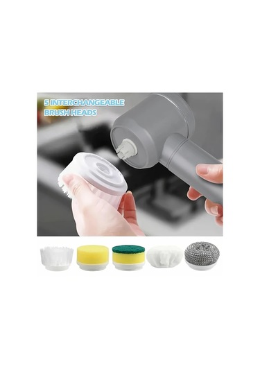 Fochsia Grey Wireless Elektrikli Döner Temizleyici Usb Şarjlı Taşınabilir Fırça Başlıkları Değiştirilebilir