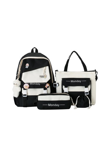 2024 Fabrika Sıcak Satış Hacmi Yüksek Okul Sırt Çantası Çocuk Sırt Çantası Yemek Kabı Takım Çocuklar Siyah