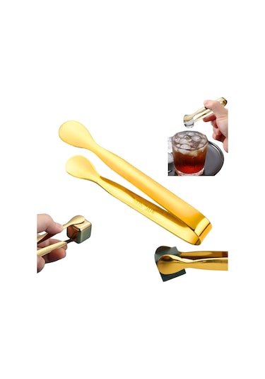 Perlotus 304 Çelik Mini Gold 11 Cm Buz Ve Şeker Maşası