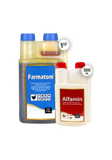 2li Set Kuşlar Için Farmatom Vitamin 1lt Alfamin Ishal Seti 500ml