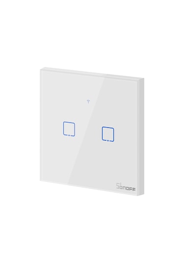 Sonoff T0-EU-2C Akıllı Dokunmatik Duvar Anahtarı 2 Kanallı