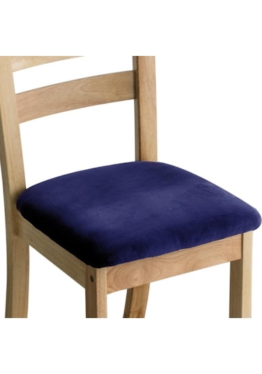 Lacivert Kadife Kumaş Süper Yumuşak Koltuk Minderi Streç Otel Ziyafet Yemek Oturma Odası Sandalye Kapak Slipcovers Kapakları