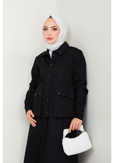 Körük Cepli Gömlek Etek İkili Takım 1551 - Siyah Siyah