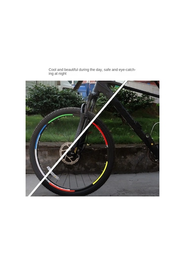 Yellow-8pcs/lot Bisiklet Lastiği Yansıtıcı Etiket Tekerlek Konuşmacı Tüpler Şerit Güvenlik Uyarı Işık Reflektörü Etiket Bisiklet Aksesuarları Çok Renkli
