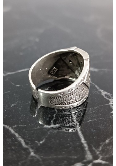 İskambil Poker Briç Oyun Kağıdı Şekilli Erkek Yüzük Gümüş Kaplama Çok Renkli