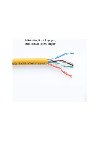 Ugreen Cat5e Ethernet Kablosu, 3 Metre, Sarı, 11232