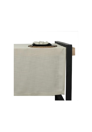 Doğal Keten Görünümlü Köşe Kıvırma Masa Örtüsü Yeşil Renk-2466 - Yeşil