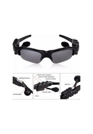 Noel Noel Noel Güneş Gözlüğü Dahili Bluetooth Kulaklık Ve Mikrofonlu Spor Gözlüğü Siyah