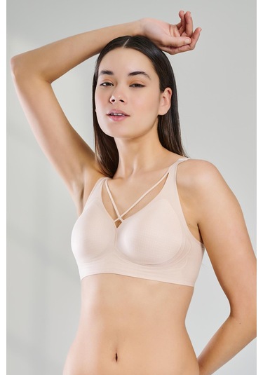 Yeni İnci İz Yapmayan Lazer Kesim Hafif Sütyen Br110 Siyah