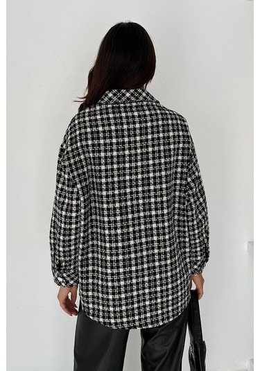 Çift Cepli Oduncu Gömlek Siyah Siyah