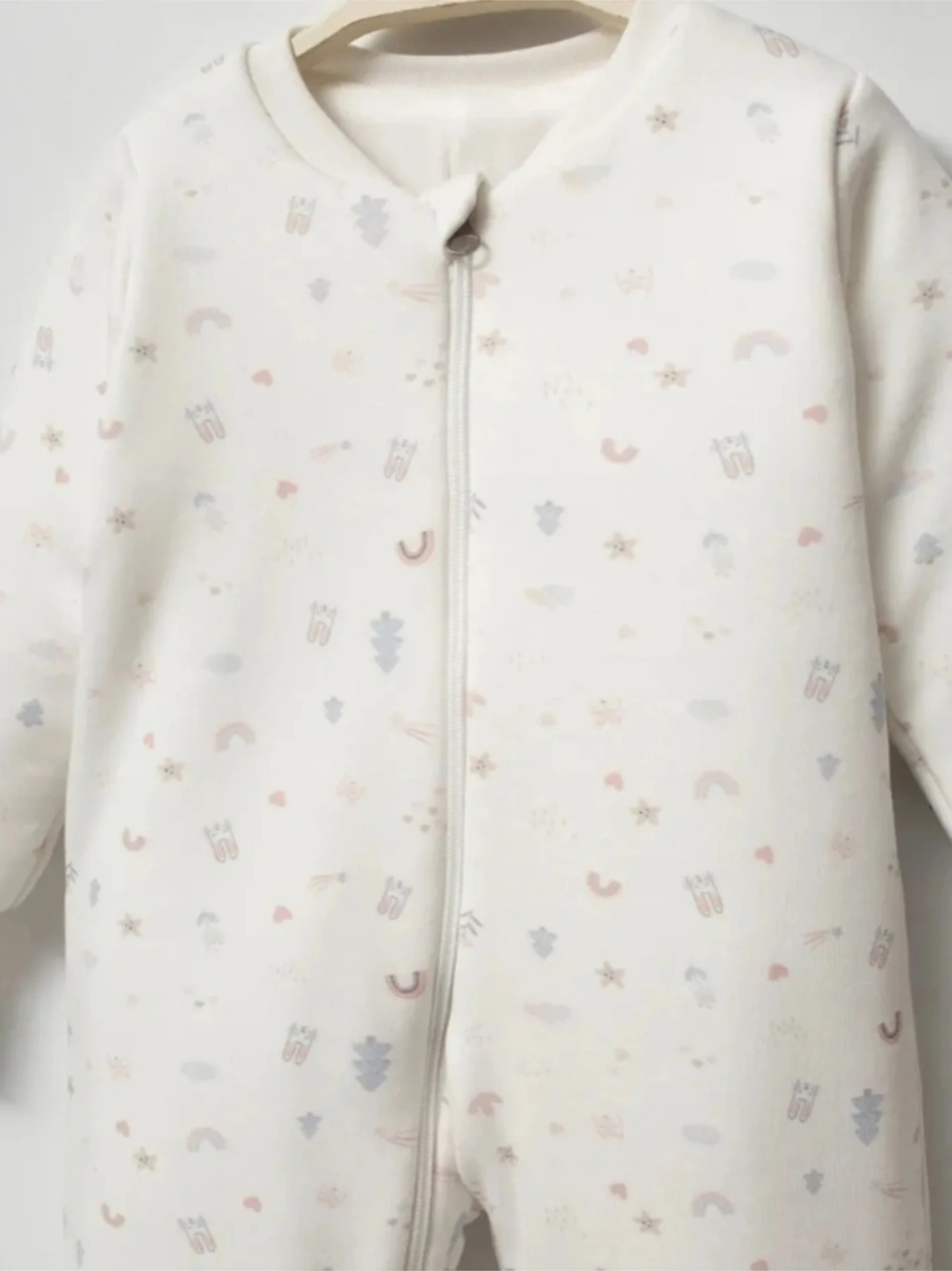 Fermuarlı Bisiklet Yaka Uyku Tulumu Çoraplı Patikli 2,5 Tog Ekru