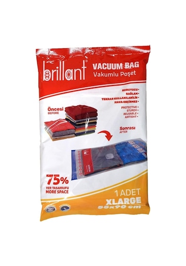 Brillant Vakum Hurç Poşet Tekli Xlarge 23702 Beyaz