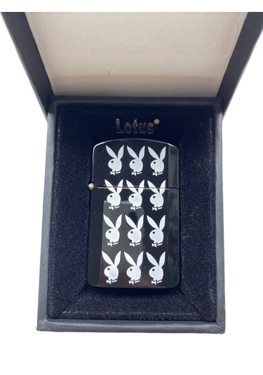 Lotus Playboy Benzinli Metal Çakmak Siyah
