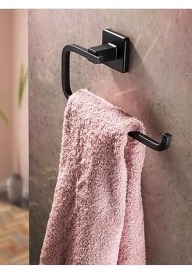 Haus Ömür Boyu Paslanmaz Solo Havluluk Ve Havlu Askılığı Siyah D-009 Siyah