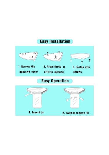 Ranyeek Paslanmaz Çelik Altı Konut Açıcı: Kavanoz Ve Şişe Kapağı Açma Aleti, Tepsi Altı Kavanoz Açıcı Gümüş