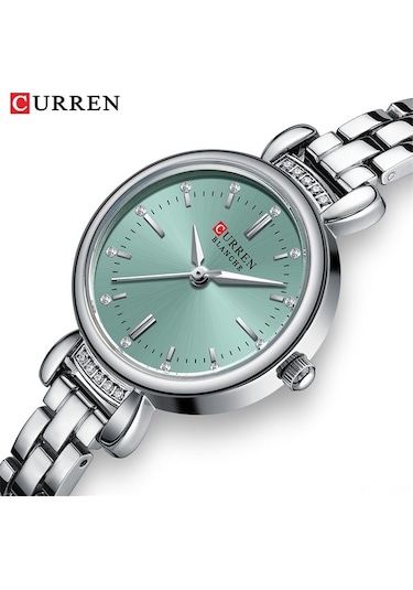 Yingfu Çelik Kordonlu Kadın Saat - Curren 9098 Siyah Altın Altın