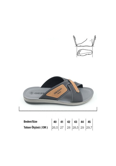 Gezer Yazlık Comfort Taban Sunir Deri Erkek Terlik Gt1ymm.13346.00.010.ı91 Siyah