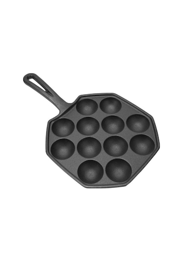 Yaozixa Demir Levha Takoyaki Tepsisi 12 Lü, Anti Yapışkan, Sağlıklı Yağsız Pişirme, Evde Evreni Lezzetlendirin Siyah