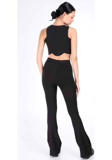 Incebelli Kadın Siyah Ispanyol Paça Çelik Örme Taytsiyahm Siyah