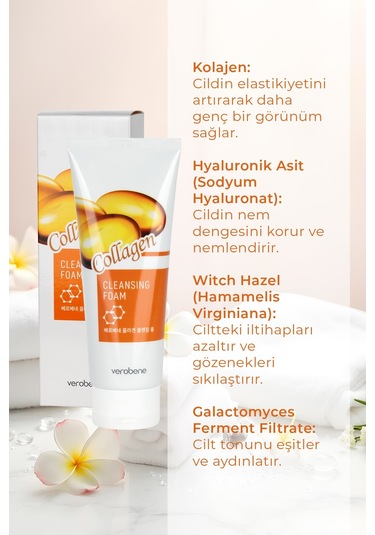 Verobene Cleansing Foam Collagen Yüz Temizleme Jeli Kore 150 ML