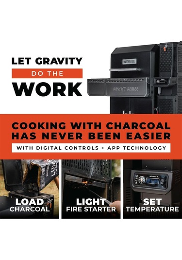 Masterbuilt Gravity Serisi 1150 Dijital Kömürlü Smoker Mangal Siyah