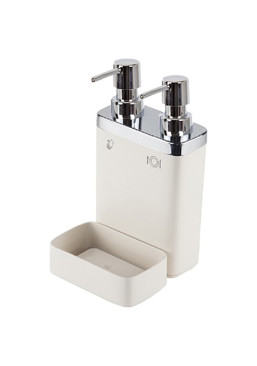 Primanova Viva M-e10-09 İkili Çift Hazneli Süngerlikli Sıvı Sabunluk Bej