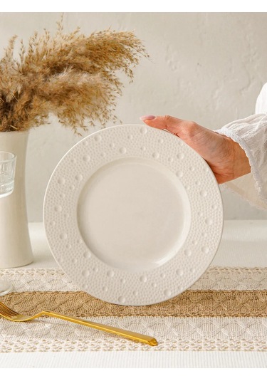 Magistro İki Adet Fray Yemek Tabağı Seti, 20 Cm Çapında, Porselen. 344082579 Beyaz