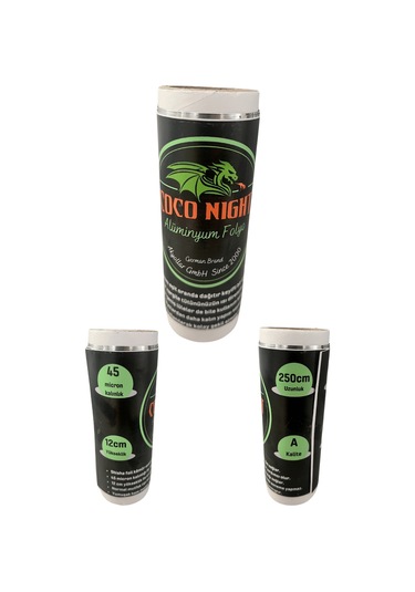 Coco Night 45 Mikron 5adet 250 CM Rulo Alüminyum Folyo, Nargile Folyosu