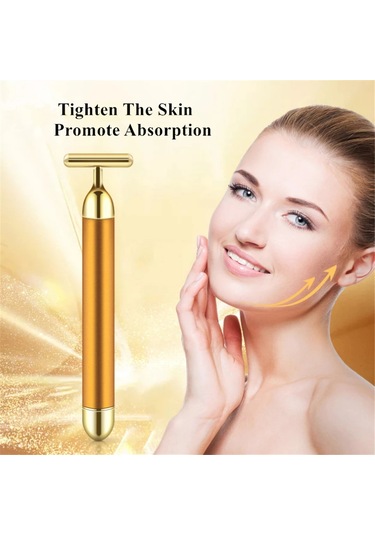 Bmk 24K Altın Roller Enerji Güzellik Çubuğu Titreşimli Yüz Masaj